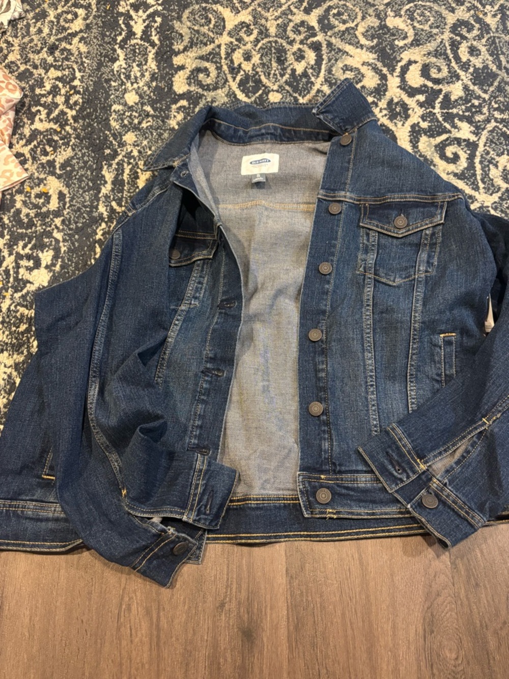 Old Navy Dark Blue Denim Jacket with Button-Front